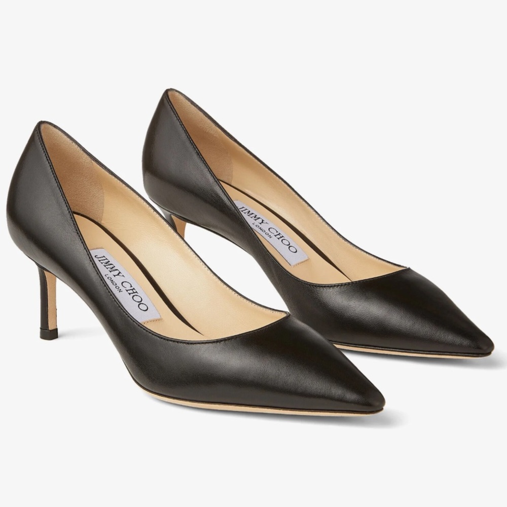 Jimmy Choo Romy 60 Black Kid Leather Pointed-Toe Pumps